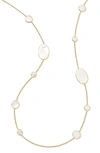 Ippolita 18k Yellow Gold Polished Rock Candy Circle Oval Station Necklace In Mother-of-pearl, 37 In Green Gold