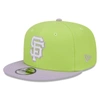 New Era Men's  Neon Green And Purple San Francisco Giants Spring Basic Two-tone 9fifty Snapback Hat In Neon Green
