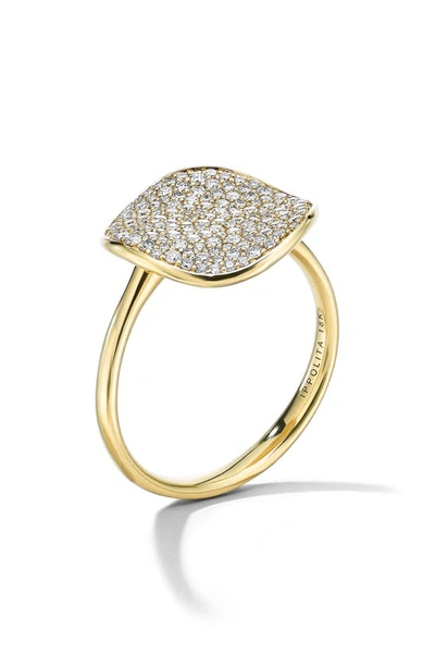 Ippolita 18kt Yellow Gold Stardust Medium Flower Diamond Disc Ring