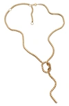 JENNIFER ZEUNER RIMA BOX CHAIN LARIAT NECKLACE