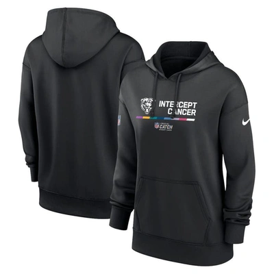 NIKE NIKE BLACK CHICAGO BEARS 2022 NFL CRUCIAL CATCH THERMA PERFORMANCE PULLOVER HOODIE