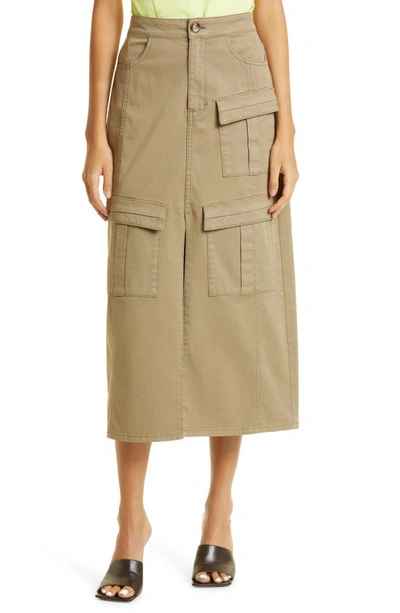 Gestuz Aubrey High Waist Cargo Skirt In Green