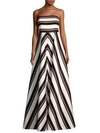 HALSTON HERITAGE Striped Floor-Length Dress,0400095002424