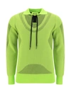 Botter Panelled Polo Jumper In Lime