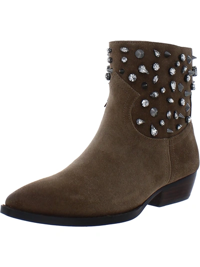 Sam Edelman Avril Womens Suede Studded Ankle Boots In Multi