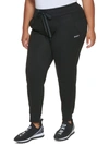 DKNY SPORT PLUS WOMENS EMBROIDERED LOGO PINTUCK SWEATPANTS