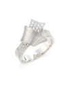 Carelle Jumbo Knot 18K White Gold & Diamond Ring