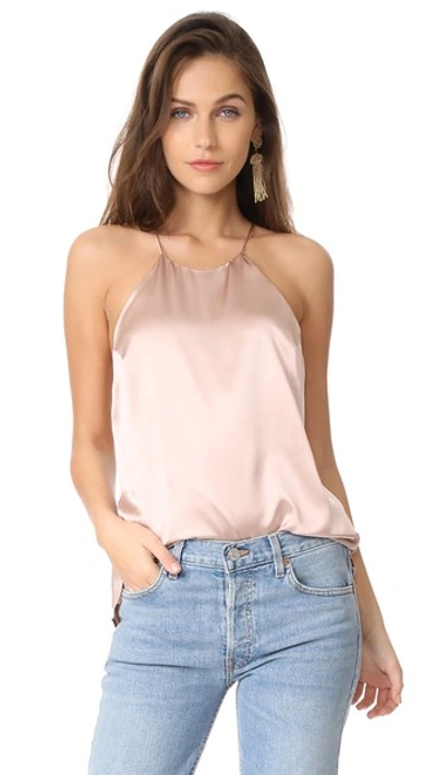 Cami Nyc Elle Button Back Silk Top In Rose Dust