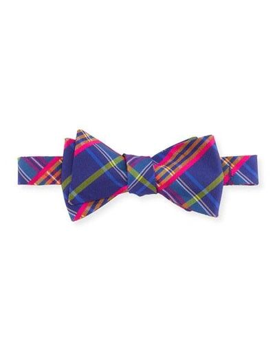 Ted Baker Happy Plaid Silk Bow Tie, Royal