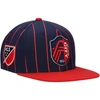 MITCHELL & NESS MITCHELL & NESS NAVY ST. LOUIS CITY SC TEAM PIN SNAPBACK HAT