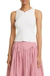Sandy Liang Mama's Cotton Eyelet Tank In Oat Milk
