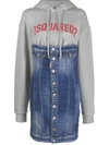 Dsquared2 Logo-print Panelled Hoodie Dress