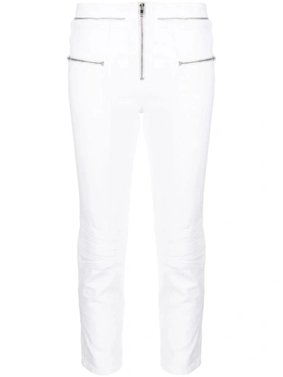 Isabel Marant Loma Straight-leg Ankle Zip-hem Moto Pants In White