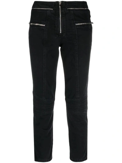 Isabel Marant Zip-embellished Cropped Jeans In Schwarz