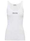 MIU MIU MIU MIU RIBBED KNIT COTTON TANK TOP