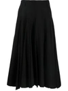 Prada Belted Nylon Gabardine A-line Midi Skirt
