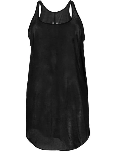 Rick Owens Semi-sheer Tank Top In Nero