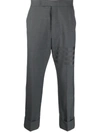 THOM BROWNE THOM BROWNE CROPPED STRIPE-PRINT WOOL TROUSERS