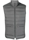 Thom Browne High Collar Padded Vest With Horizontal Quilting