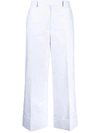 THOM BROWNE THOM BROWNE SACK TAILORED COTTON CROPPED TROUSERS
