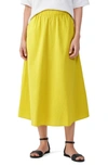 Eileen Fisher Petite Gathered Puckered Cotton Skirt In Sunbeam