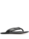 By Far 10mm Dasha Leather Thong Sandals In Black