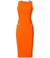 MUGLER Orange Cut Out Detail Dress,616642860107299413