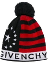 GIVENCHY GIVENCHY STARS AND STRIPES KNITTED HAT - BLACK,17F967398312125644