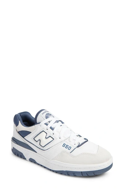 New Balance 550 Basketball Sneaker In White/ Vintage Indigo