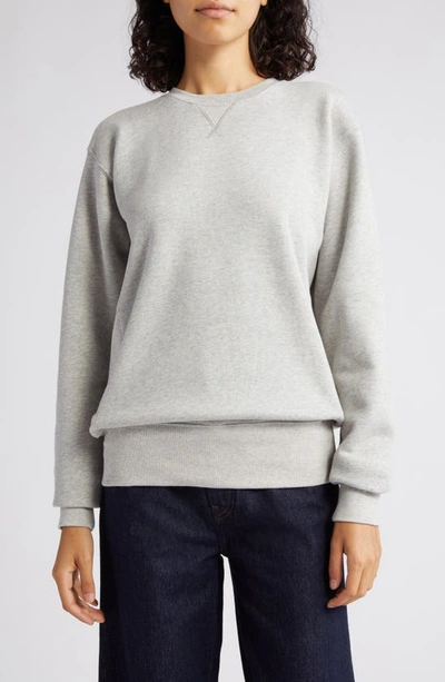 Totême Cotton Sweatshirt In Grey Melange