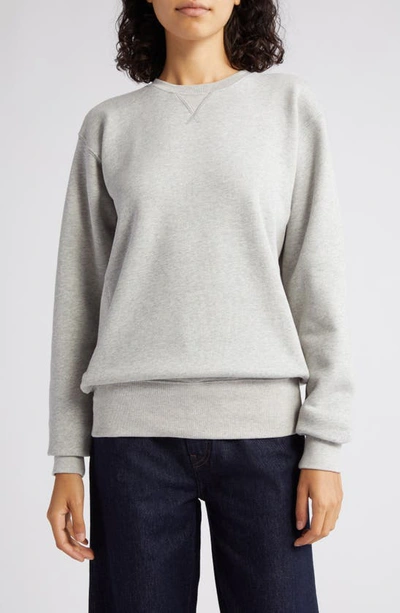 Totême Crew-neck Long-sleeve Top In Grey Melange