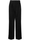 Msgm Wide Leg Tailored Pants In Black Polyester In Black