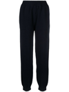 MSGM LOGO-EMBROIDERED KNITTED TROUSERS