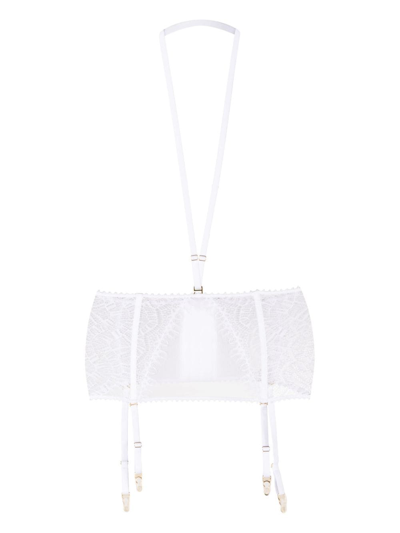 Maison Close Accroche Coeur Waist-cincher And Suspenders In White