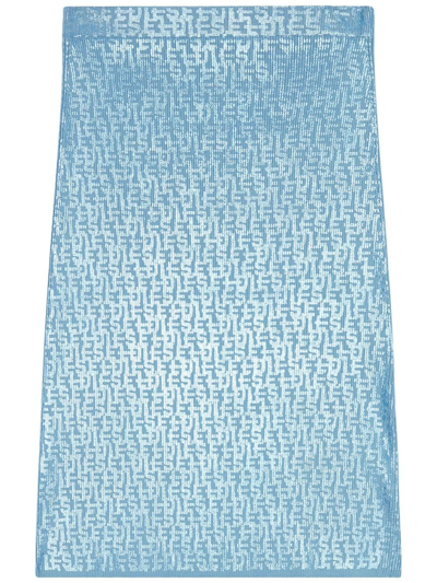 Diesel Ikaria Metallic-finish Skirt In Blue