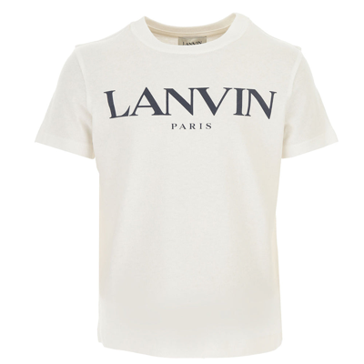 Lanvin Boys Logo T-shirt In White