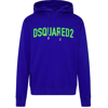 Dsquared2 Blue Stretch Cotton Sweatshirt In Ink Blue