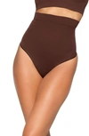 Skims Everyday Sculpt High-waist Shaper Thong In Cocoa
