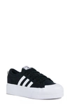 Adidas Originals Black Nizza Platform Sneakers In Black/white