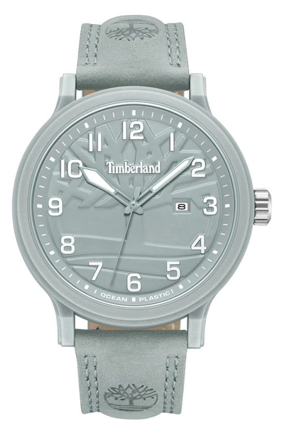 Timberland Men's Quartz Driscoll Plastic Grey Genuine Leather Watch 46mm
