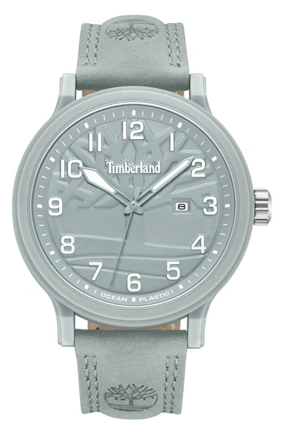 Timberland Men's Quartz Driscoll Plastic Gray Genuine Leather Watch 46mm