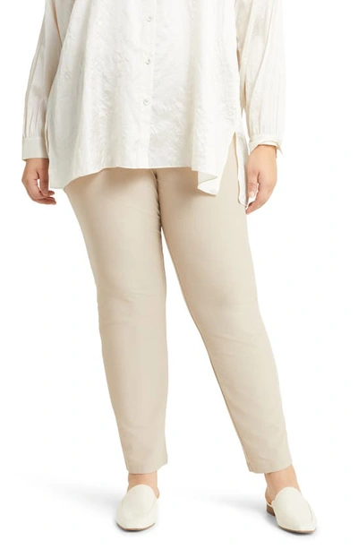 Eileen Fisher Slim Ankle Pants In Wheat
