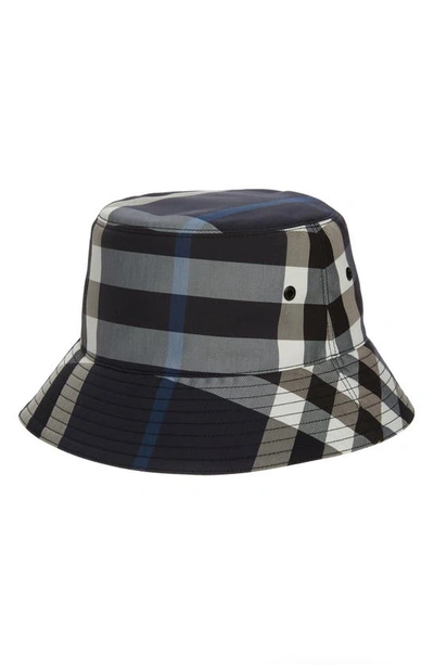 Burberry Check Bucket Hat In Blue