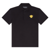 Versace Kids Medusa Logo Embroidered Short-sleeved Polo Shirt In Black