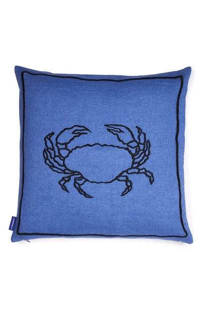 The Conran Shop Crab Under The Sea Embroidered Accent Pillow In Blue