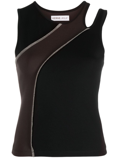 Kernemilk Hole Fine-knit Tank Top In Black