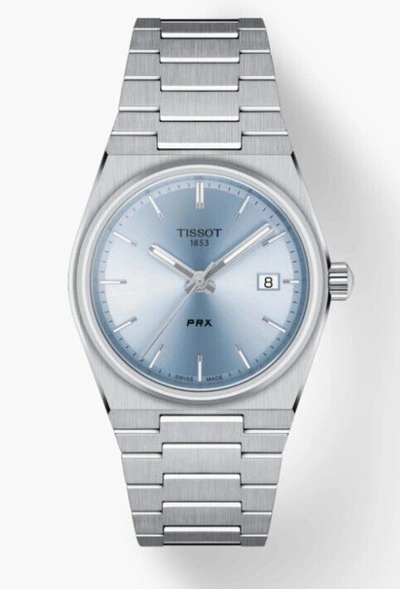 Pre-owned Tissot Prx 35mm Quartz Silver Stainless Steel Men's Watch T1372101135100