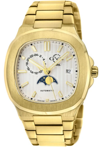 Pre-owned Gv2 By Gevril Men's 18402b Potente Moon Phase Swiss Automatic Sellita Ipyg Watch