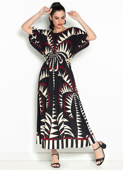 Pre-owned Farm Rio Coconut Grove Long Black And White Dress All Sizes 23' |  ModeSens