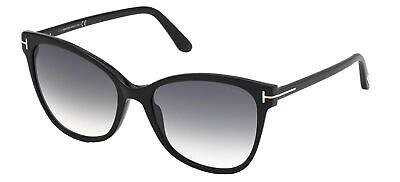 Pre-owned Tom Ford Ani Ft 0844 Black/ Grey Shaded 58/18/140 Women Sunglasses In Gray